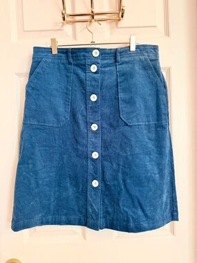 Blue corduroy sweet salt skirt